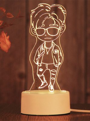 Romantic Love Heart bear rabbit 3D Acrylic LED Night Light Decorative Room Table Lamp Wife Children Birthday Valentine Day Gift