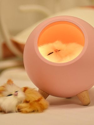 Creative Bedroom USB Charging Rechargeable Touch Dream Cat Lamp Cartoon Kitten Nest Led Night Light For Baby Bedroom Luminar