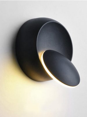 Modern Led Moon Wall Lamp 360 Degree Rotation Wall Light Bedroom Bedside Lamp Crescent Shape Round Aluminum Wall Light