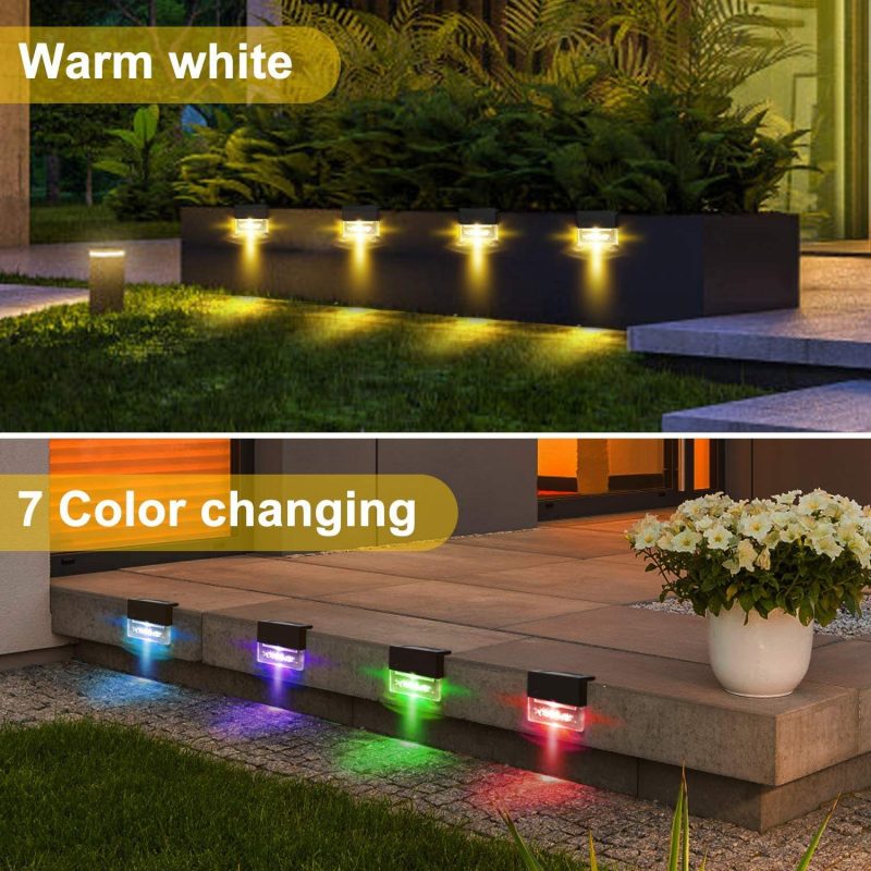 Outdoor Waterproof Led Solar Fence Post Deck Step Lights for Garden Stair Patio Railing Pool Decorative Lighting