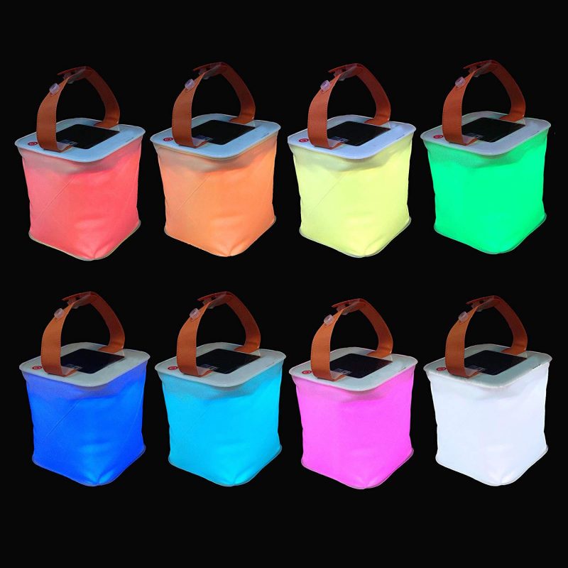 Collapsible Portable Output Phone Charger Foldable Outdoor Emergency Camping Lamp Led Solar Inflatable Lantern Tent Light