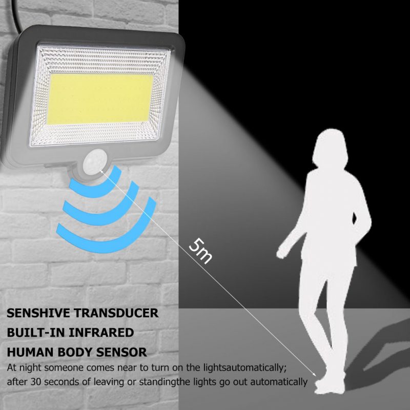 Outdoor Waterproof Garden Pir Sensor Remote Control Human Induction Split Type Solar Powered Wall Lamp