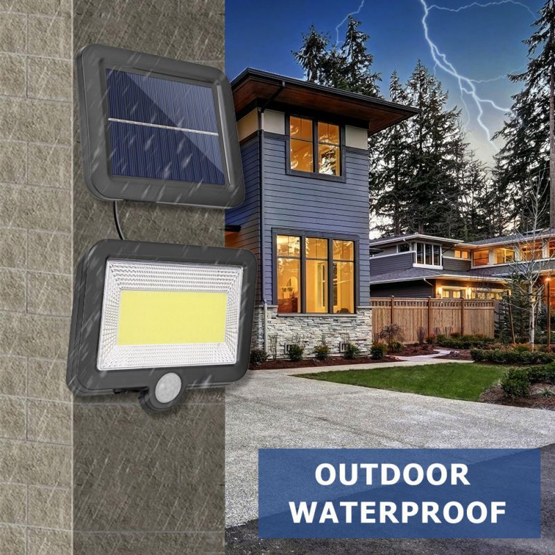 Outdoor Waterproof Garden Pir Sensor Remote Control Human Induction Split Type Solar Powered Wall Lamp