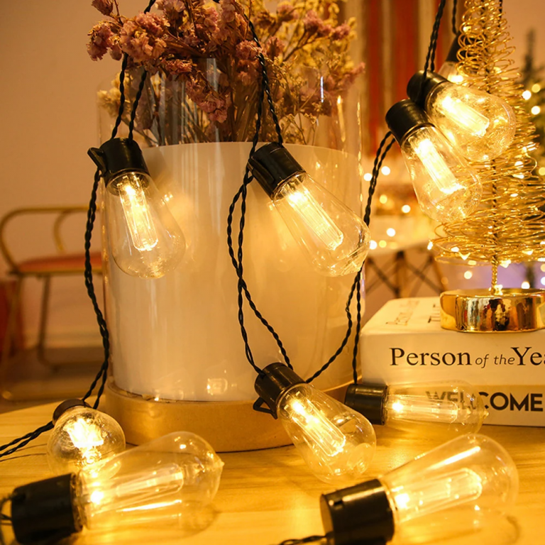 Led Solar String Lights Ip65 Waterproof Outdoor Ramadan Home Decoration Bulb Retro Holiday Garland Garden Furniture Fairy Lamp