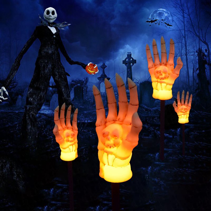 Halloween Waterproof Ghost Hand Lamp Solar Villa Garden Light Outdoor Garden Decorative Skeleton Hand Atmosphere Night Light