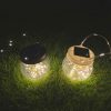 Solar Lantern Outdoor Waterproof Solar Powered Hanging Cracked Glass Globes for Christmas Decoration Garden Tree Ornaments