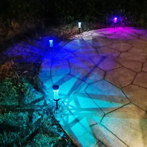 New Solar Garden Light LED Outdoor Waterproof Lawn Stake Light Round Hollow Decorative Lamp for Yard and Garden