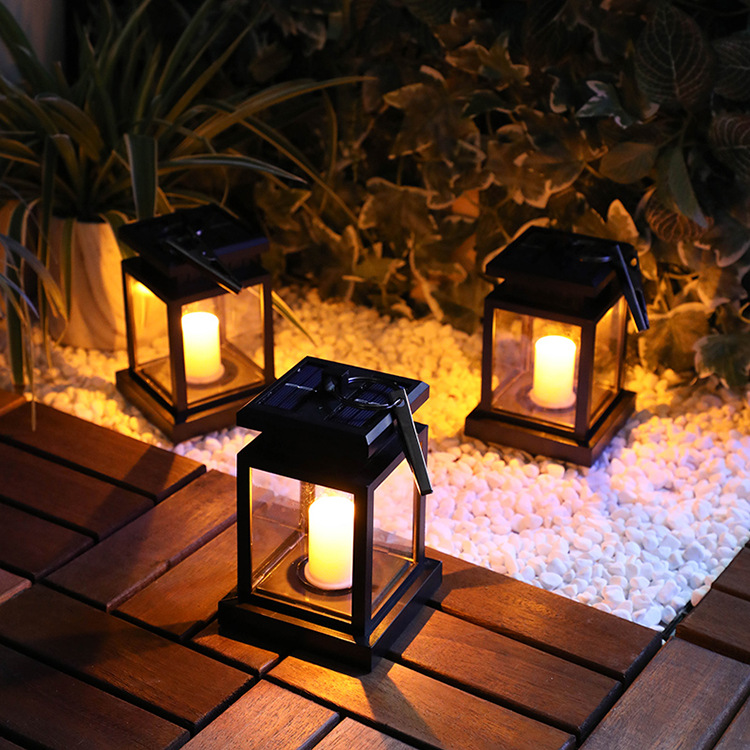 Outdoor Waterproof Garden Patio Layout Festive Decorations Solar Powered Hanging Tree Candle Lanterns Palace Lights