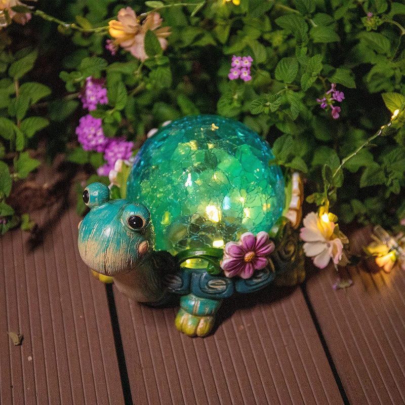 New Outdoor Solar Snail Blue Crystal Ball Sculpture Ornament Creative Resin Garden Landscape Decoration Light