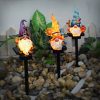 Garden Courtyard Decorative Solar Light Outdoor Gnome Elf Resin Ground Stake Landscape Light