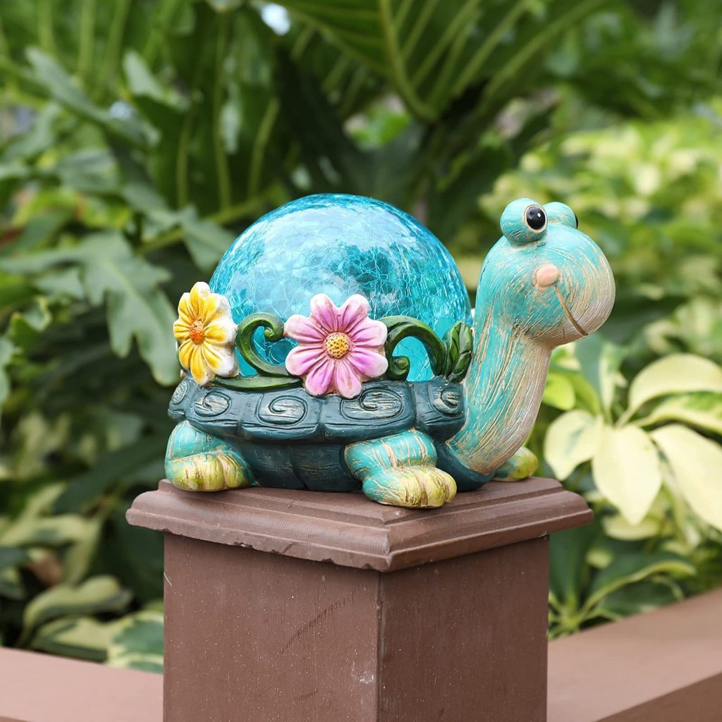 New Outdoor Solar Snail Blue Crystal Ball Sculpture Ornament Creative Resin Garden Landscape Decoration Light