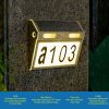 Waterproof Stainless Steel Motion Sensor Led Solar House Address Number Plaque Light For Home Garden Door Lamp Lighting