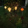 New Solar Swinging Pumpkin Skull LED Lawn Lamp Outdoor Garden Halloween Scene Decoration Light