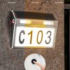 Waterproof Stainless Steel Motion Sensor Led Solar House Address Number Plaque Light For Home Garden Door Lamp Lighting