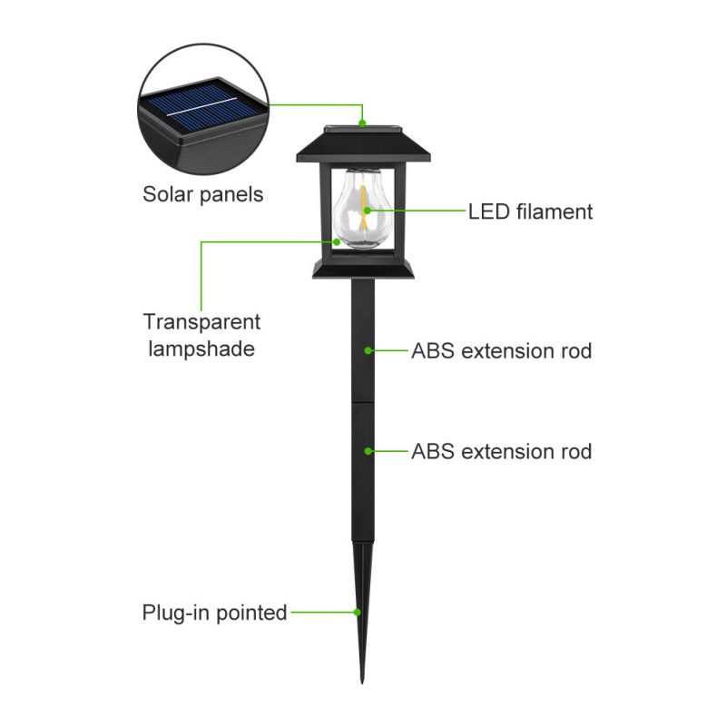 Solar Filament Light Outdoor Waterproof Garden Landscape Lamp Villa Lawn Decorative House Stake Light