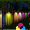 New Outdoor Solar Stainless Steel Wall Light RGB Color-Changing Fence Yard Railing Lamp High Brightness