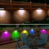 New Outdoor Solar Stainless Steel Wall Light RGB Color-Changing Fence Yard Railing Lamp High Brightness