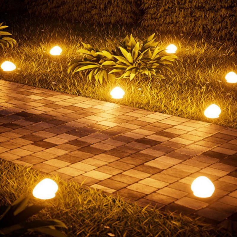 Solar Outdoor Garden Lawn Ground Light Glowing Pebble Decorative Lamp Waterproof Landscape Stone Light