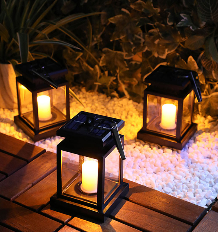 Outdoor Waterproof Garden Patio Layout Festive Decorations Solar Powered Hanging Tree Candle Lanterns Palace Lights