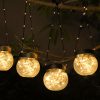 Solar Lantern Outdoor Waterproof Solar Powered Hanging Cracked Glass Globes for Christmas Decoration Garden Tree Ornaments