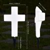 Solar Cross Grave Light White Plastic Illuminated Cross for Cemetery Marker Tombstone