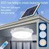 Indoor Home Dimmable Pendant Lamp LED Solar Porch Ceiling Light with Remote For Garden Gazebo Barn Shed Living Room Lighting