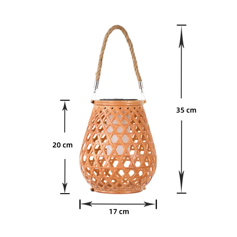 Solar USB Rechargeable Courtyard Light Desktop Chinese-Style Balcony Rattan Floor Portable Outdoor Garden Atmosphere Lamp