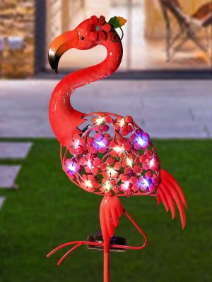 Solar Flamingo Lawn Stake Light Landscape Decorative Lamp for Outdoor Villa Garden Courtyard