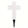 Solar Cross Grave Light White Plastic Illuminated Cross for Cemetery Marker Tombstone