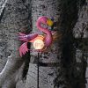 New Iron Solar Flamingo Cracked Glass Stake Light Outdoor Garden Yard Animal Decorative Lawn Lamp