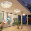 Indoor Home Dimmable Pendant Lamp LED Solar Porch Ceiling Light with Remote For Garden Gazebo Barn Shed Living Room Lighting