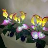 Outdoor Waterproof Garden Patio Path Pathway Decoration Stake Lamp Led Solar Calla Lily Flower Lawn Light