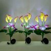 Outdoor Waterproof Garden Patio Path Pathway Decoration Stake Lamp Led Solar Calla Lily Flower Lawn Light