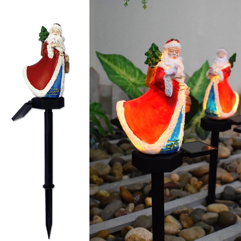 New Solar Christmas Resin Creative Cute Stake Light Garden Landscape Decorative Lawn Lamp