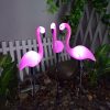 Outdoor Ip65 Waterproof Garden Flamingo Decorative Led Solar Powered Lawn Ground Stake Light For Park Pathway Walkway Decor