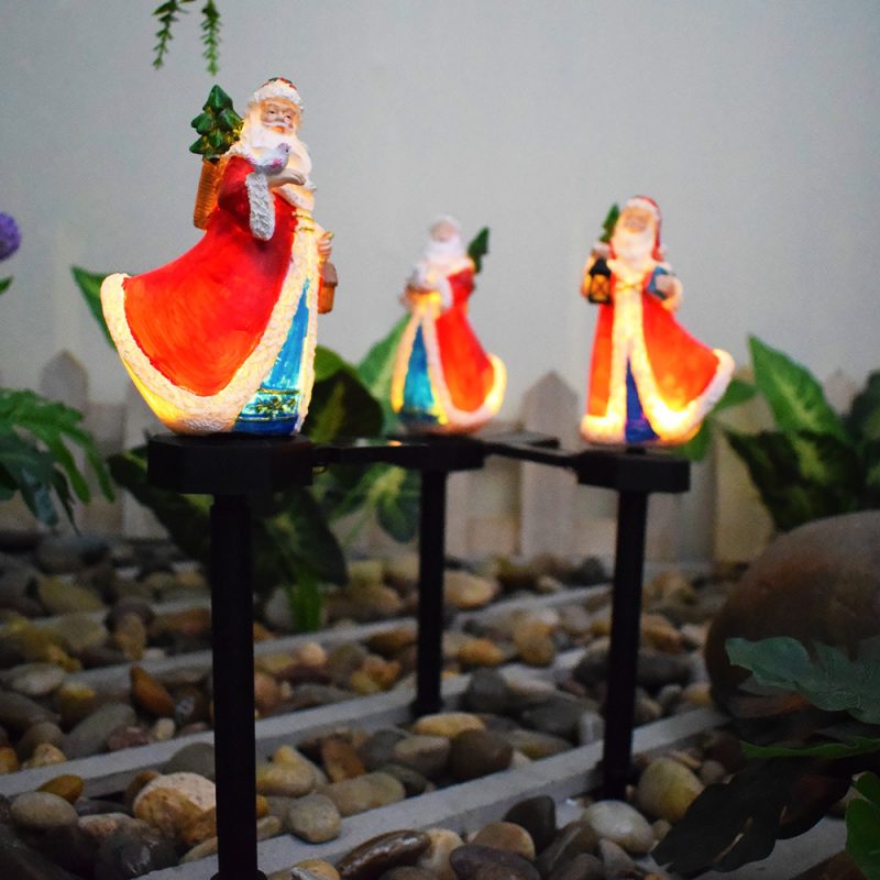 New Solar Christmas Resin Creative Cute Stake Light Garden Landscape Decorative Lawn Lamp