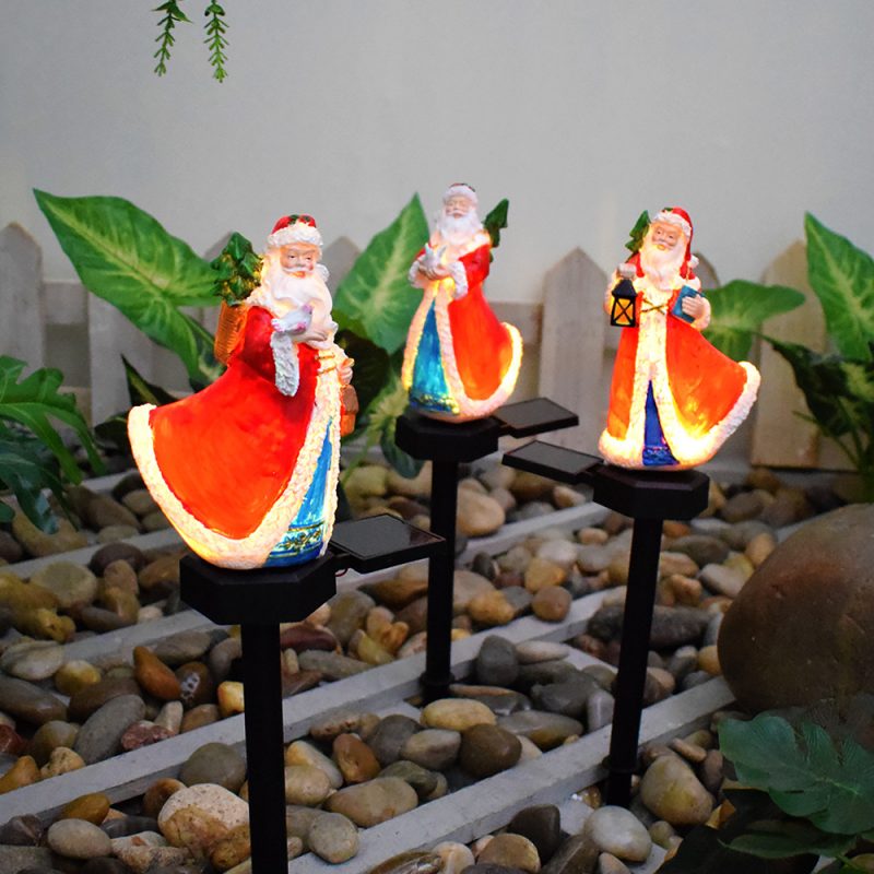 New Solar Christmas Resin Creative Cute Stake Light Garden Landscape Decorative Lawn Lamp