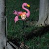 New Iron Solar Flamingo Cracked Glass Stake Light Outdoor Garden Yard Animal Decorative Lawn Lamp