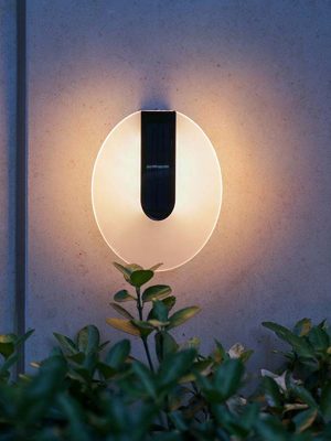 Waterproof Solar Outdoor Garden Fence Decor Landscape Yard Stair Wall Wash Light Oval Acrylic Wall Lamp