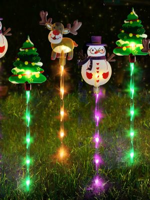 New Solar Snowman Lawn Light Acrylic Ground Stake for Christmas Holiday Decorations