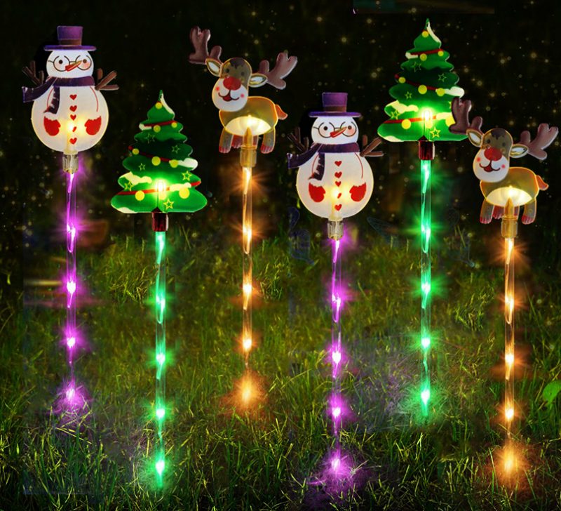 New Solar Snowman Lawn Light Acrylic Ground Stake for Christmas Holiday Decorations