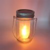 Solar Mason Jar with 12 LED Flame Lights Creative Glass Jar Lid Outdoor Decorative Garden Lantern