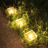 Solar Lawn Lights Outdoor Waterproof Garden Patio Villa Decor Ice Brick Ground Lights