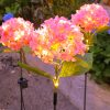 Realistic Hydrangea Solar Garden Stake Light Waterproof Outdoor LED Lawn Decor