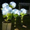 Realistic Hydrangea Solar Garden Stake Light Waterproof Outdoor LED Lawn Decor