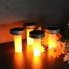 Solar Mason Jar with 12 LED Flame Lights Creative Glass Jar Lid Outdoor Decorative Garden Lantern