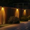 Outdoor Solar Fence Light with Lens LED Railing Wall Light Warm Cool RGB Waterproof Deck Fence Patio Backyard